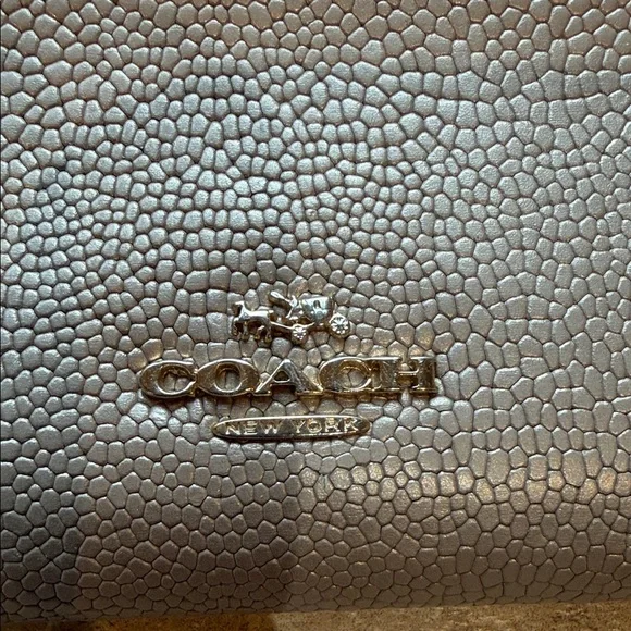 Coach Metallic Silver Studded Wallet - Picture 2 of 14
